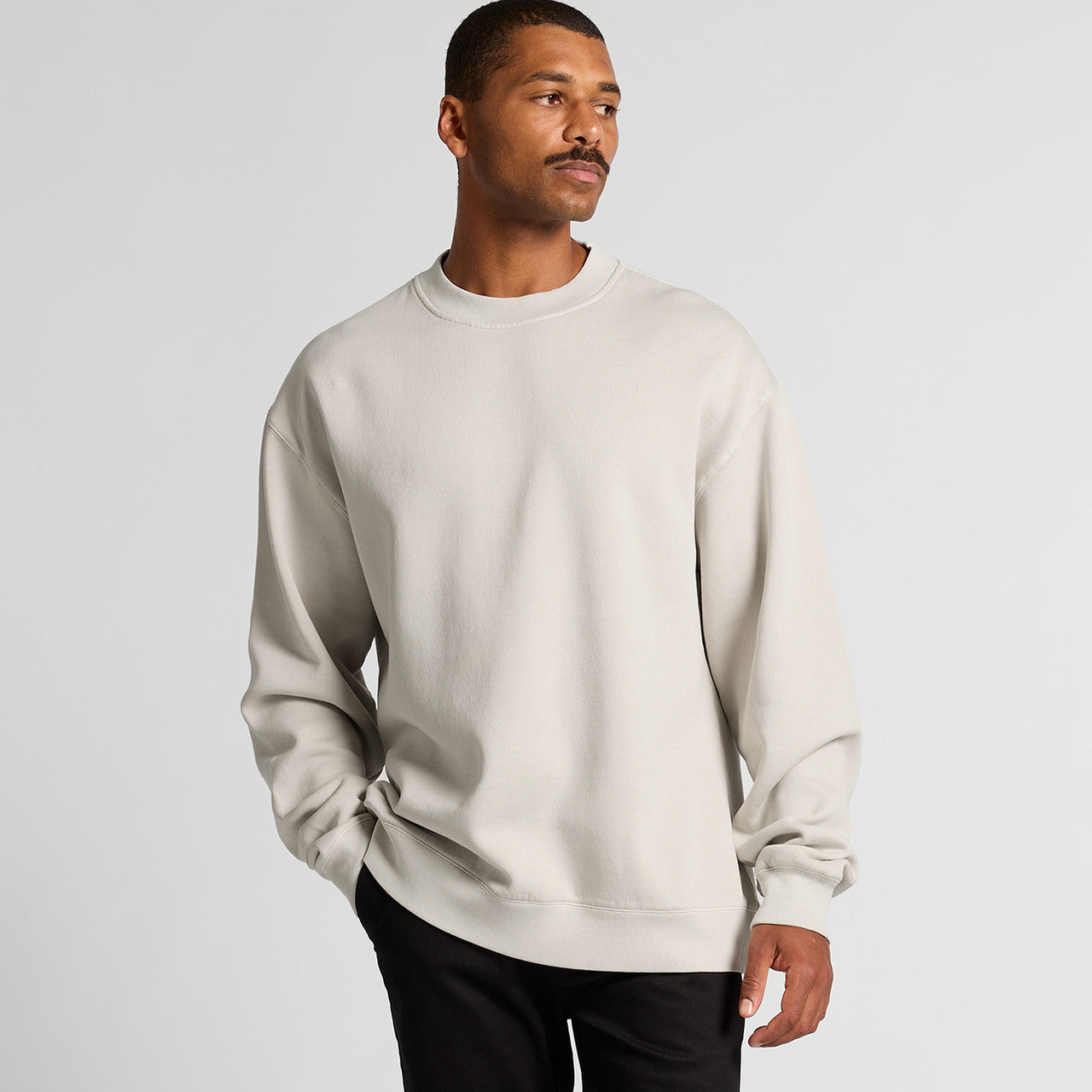Men's Relaxed Fit Faded Crewneck Sweatshirt Soft Cotton Blend Recycled Poly