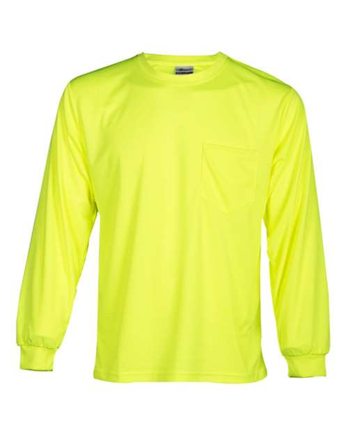 Kishigo Unisex Microfiber Polyester Long Sleeve T-Shirt with Moisture Management