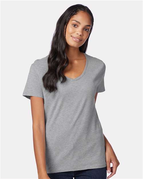 Hanes Women's Perfect-T V-Neck T-Shirt: Soft Ring-Spun Cotton, Feminine Fit