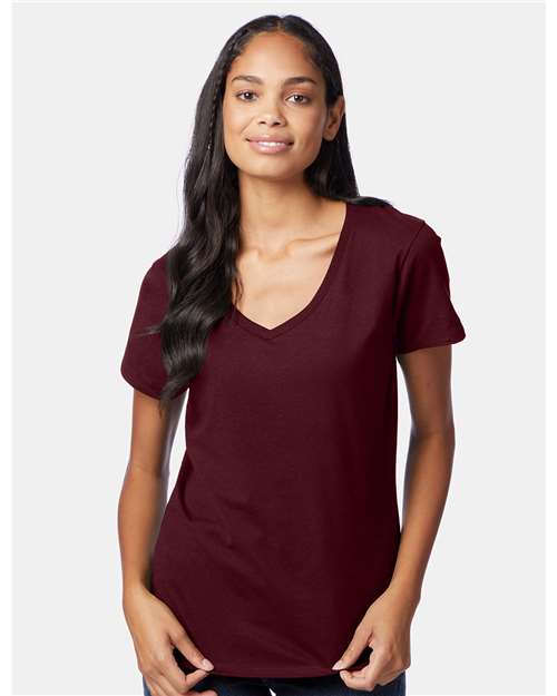 Hanes Women's Perfect-T V-Neck T-Shirt: Soft Ring-Spun Cotton, Feminine Fit