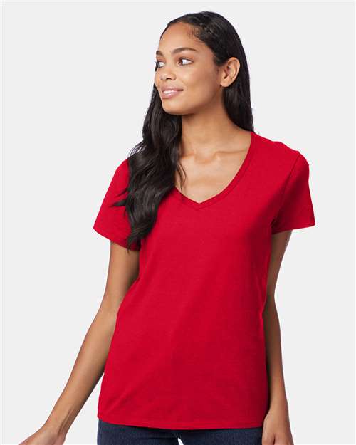 Hanes Women's Perfect-T V-Neck T-Shirt: Soft Ring-Spun Cotton, Feminine Fit