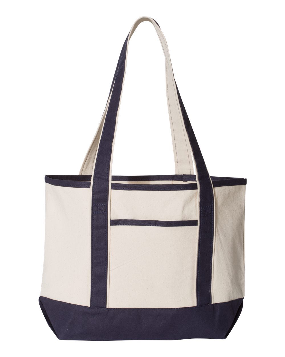 Q-Tees 20L Small Deluxe Canvas Tote with Zipper Pocket