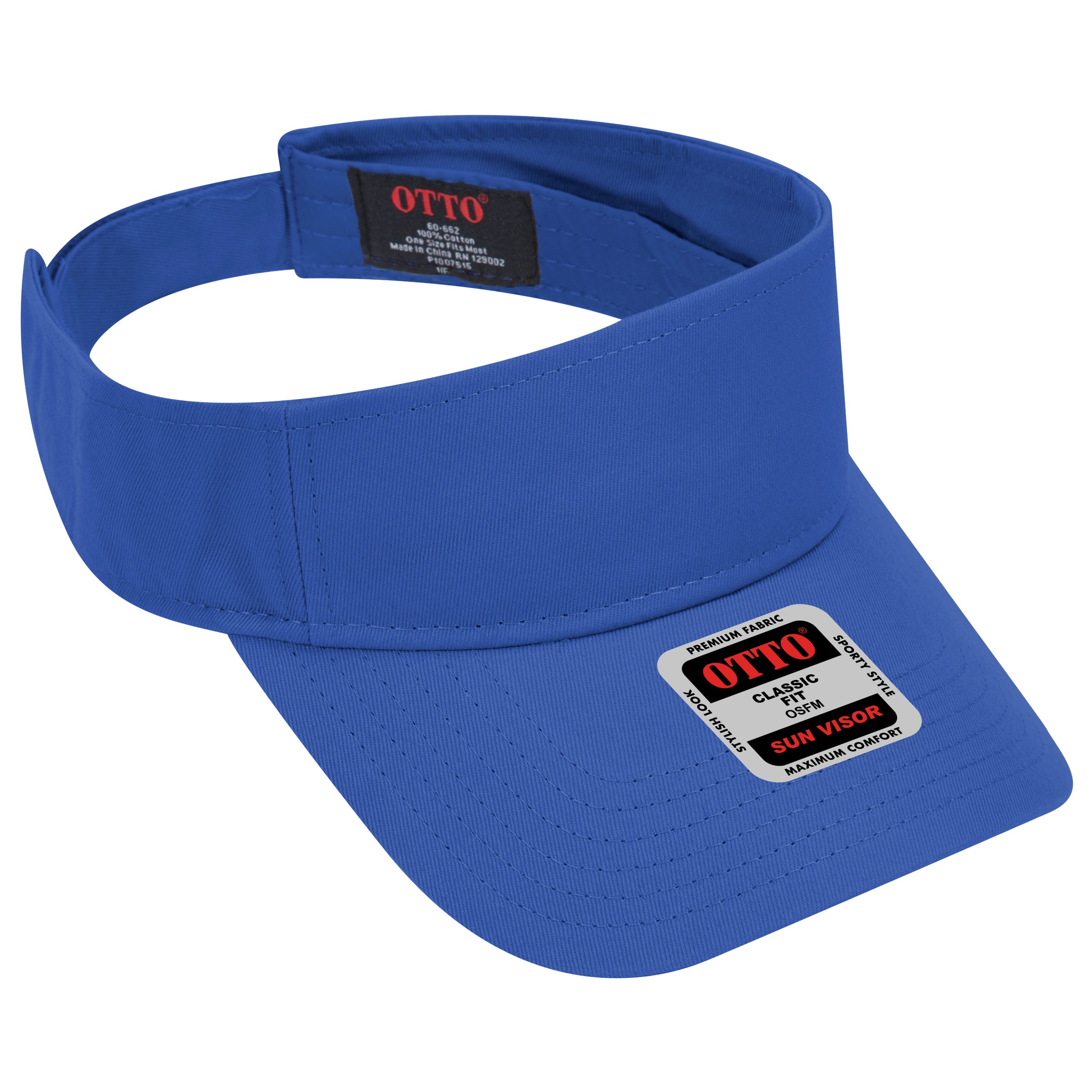 OTTO Cap 60-662 Cotton Sun Visor with Adjustable Hook-and-Loop Closure