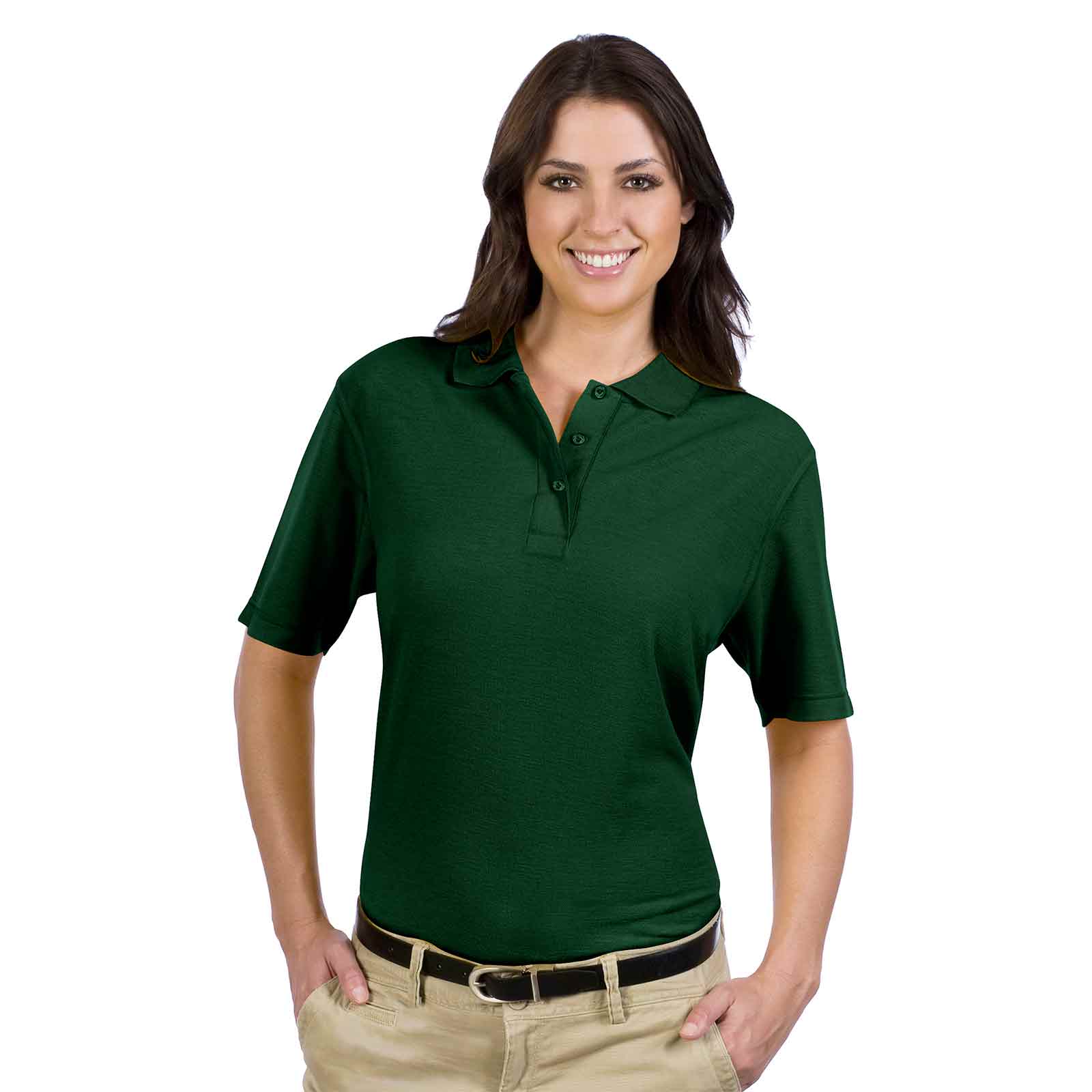 OTTO Ladies' Comfortable Sport Polo Shirt Cotton-Blend Pique Knit