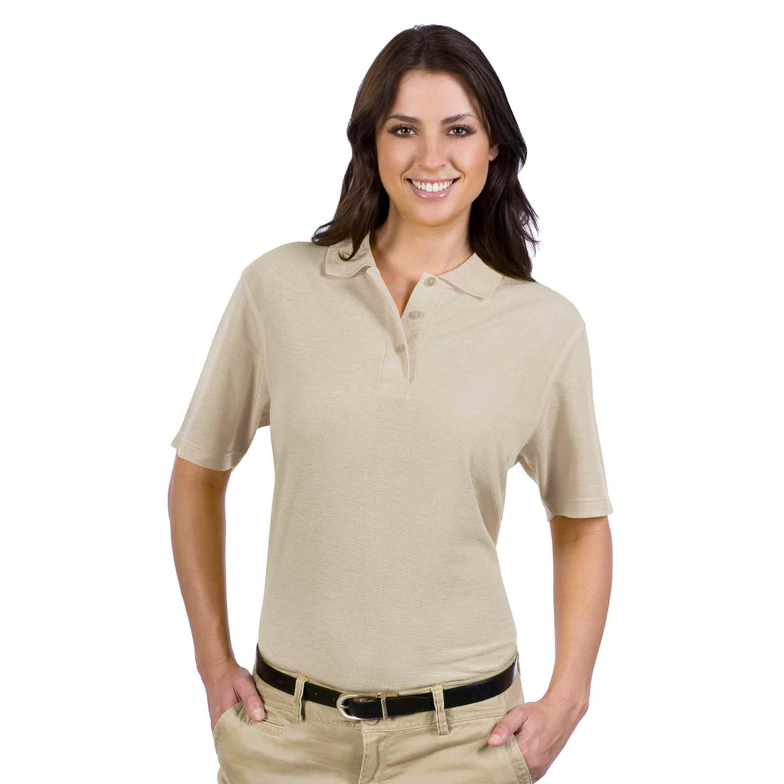 OTTO Ladies' Comfortable Sport Polo Shirt Cotton-Blend Pique Knit