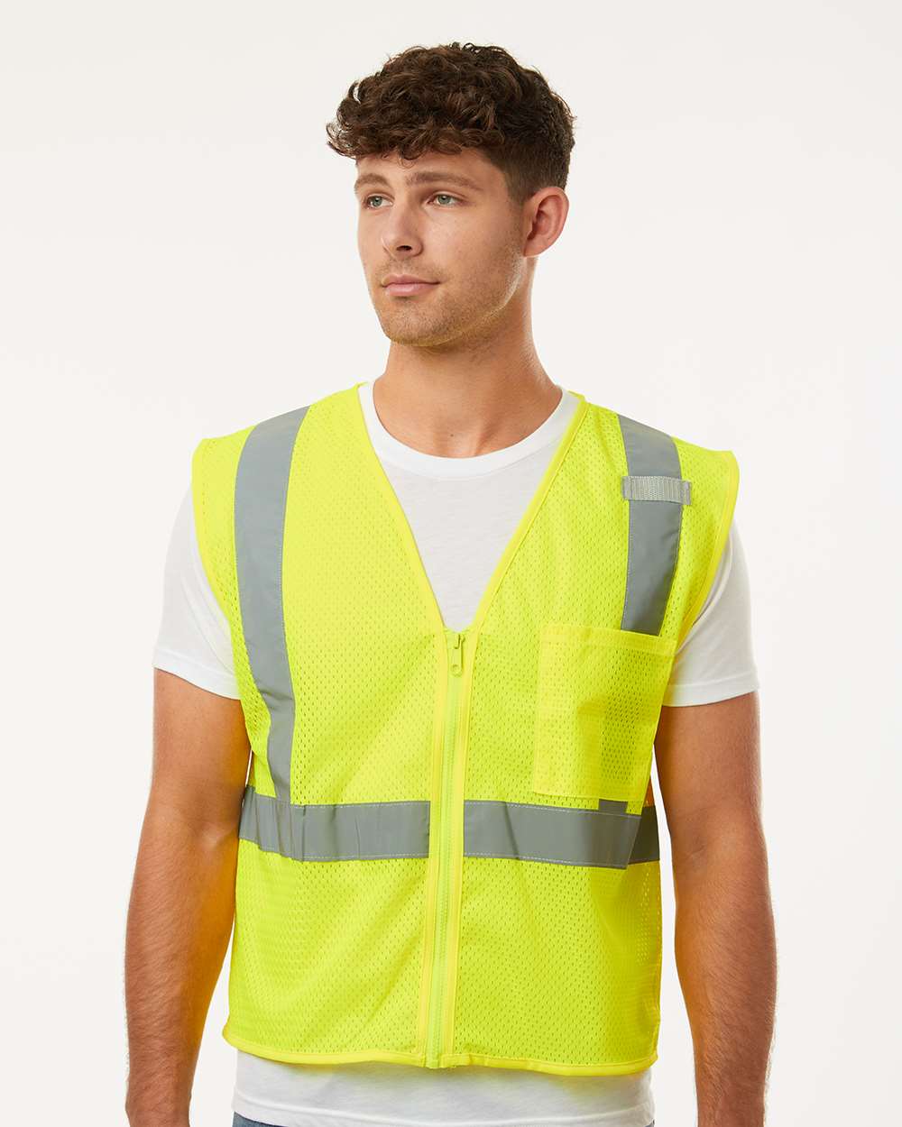 Kishigo Unisex Single Pocket Zipper Mesh Reflective Vest