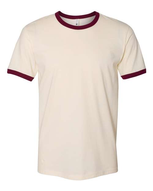 Premium Next Level Unisex Cotton Ringer T-Shirt with Contrast Trim