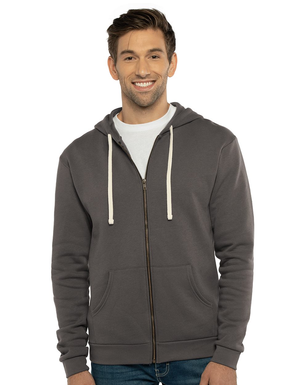 Next Level Unisex Santa Barbara Full-Zip Fleece Hoodie for Everyday Comfort