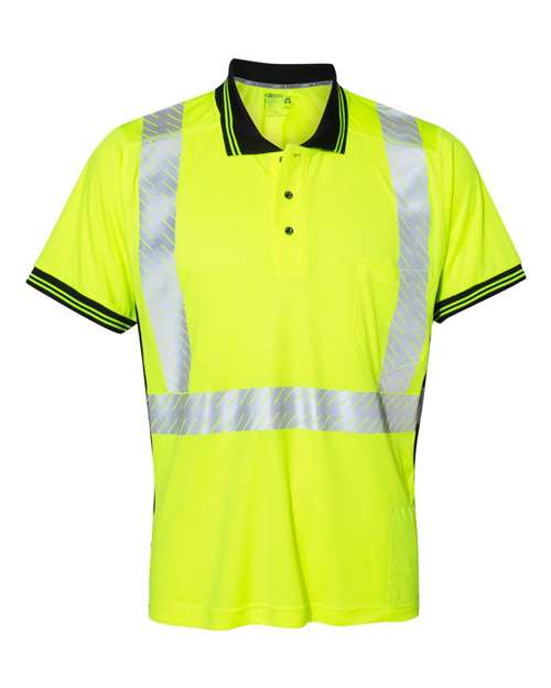 Kishigo 9220 Unisex Premium Black Series® High-Performance Polo – Lime Color, Breathable, UPF Protection