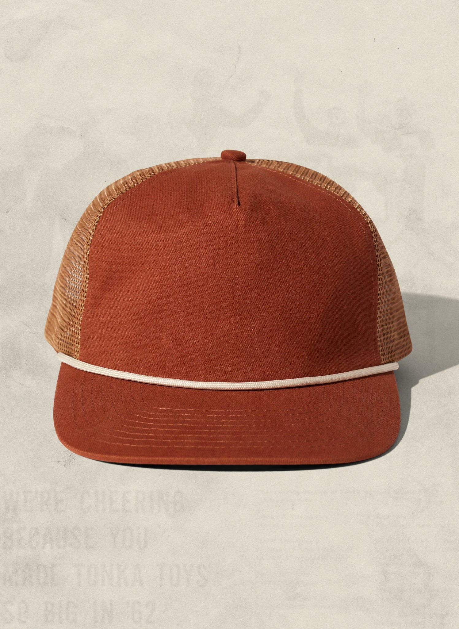Brushed Cotton Rope Trucker Hat with Curved Brim Snapback