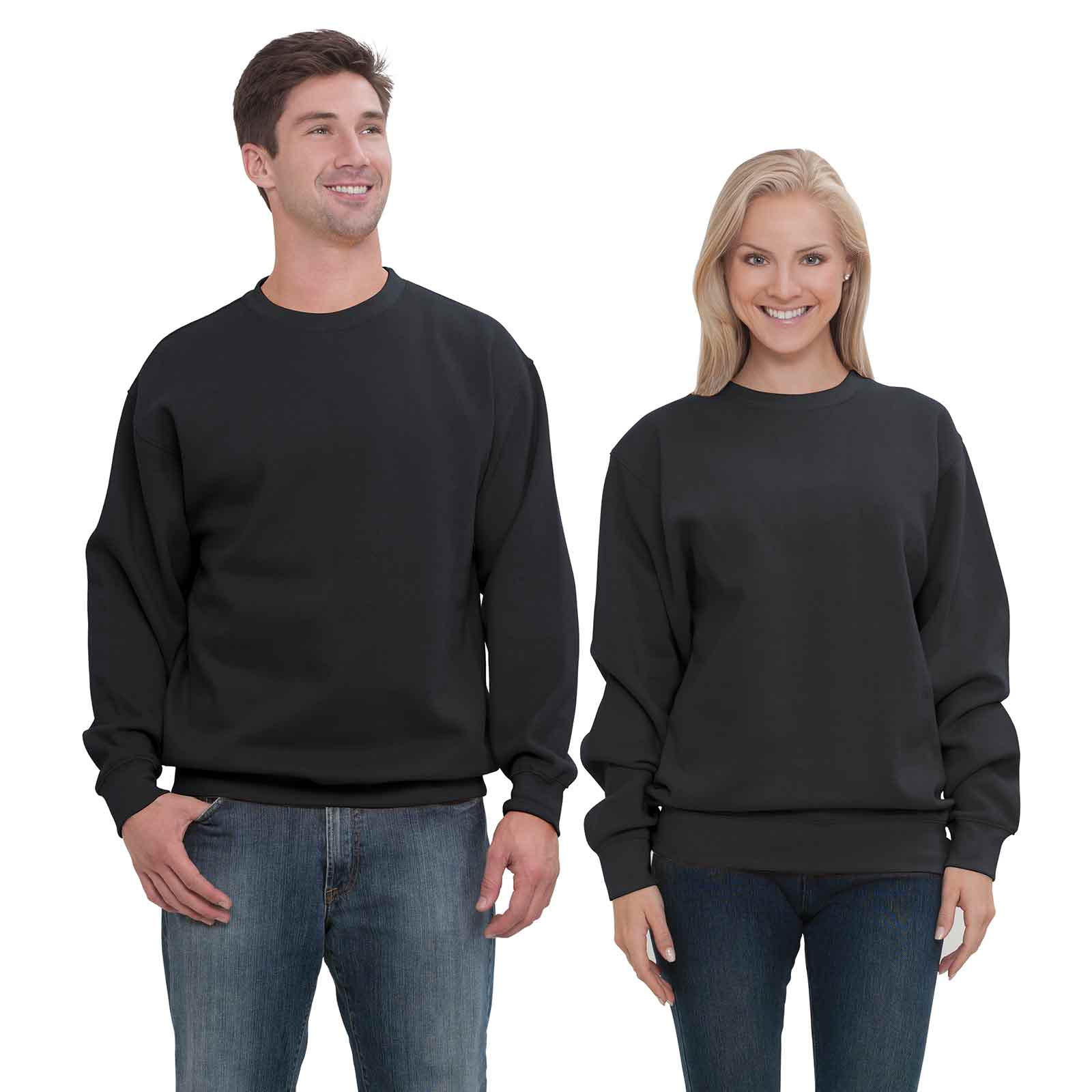 Premium Unisex Cotton Blend Fleece Crewneck Sweatshirt - Durable, Pill-Resistant, Comfort Fit
