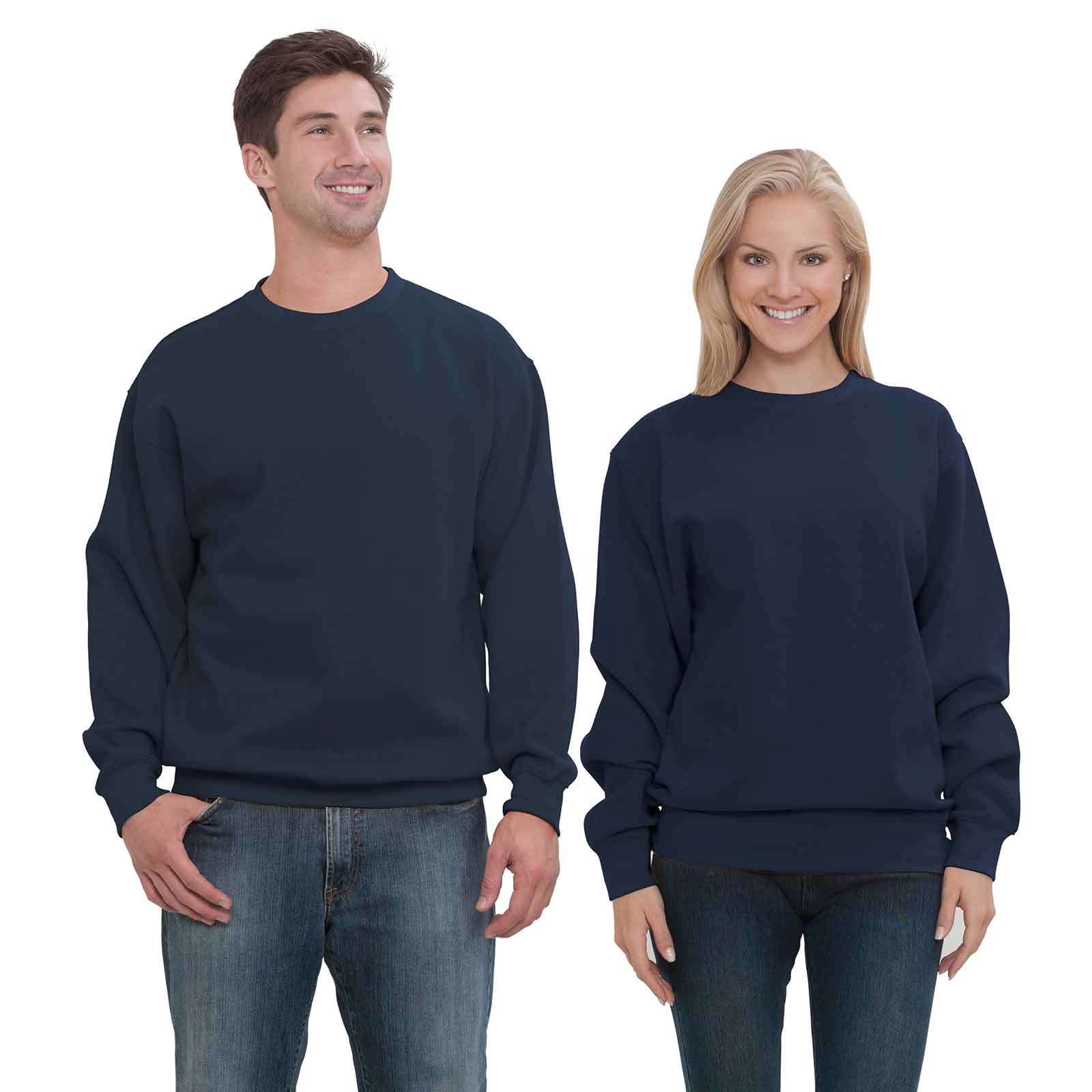 Premium Unisex Cotton Blend Fleece Crewneck Sweatshirt - Durable, Pill-Resistant, Comfort Fit