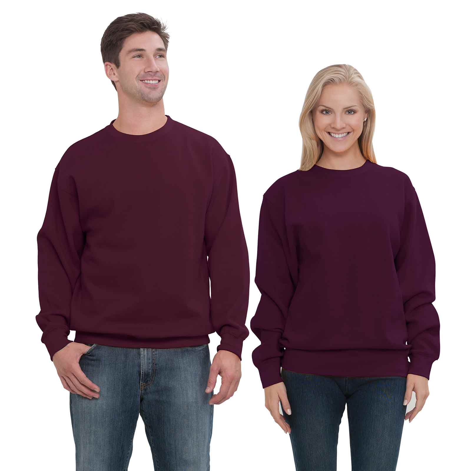 Premium Unisex Cotton Blend Fleece Crewneck Sweatshirt - Durable, Pill-Resistant, Comfort Fit
