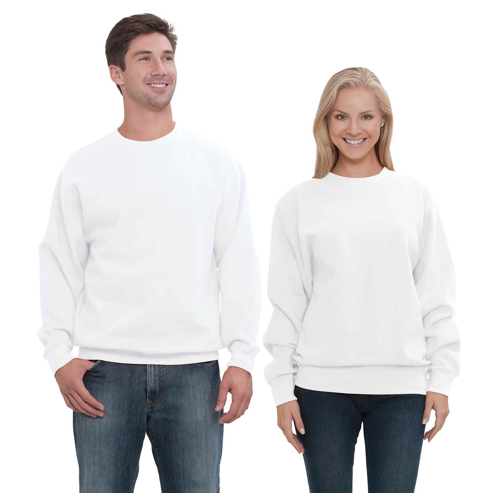 Premium Unisex Cotton Blend Fleece Crewneck Sweatshirt - Durable, Pill-Resistant, Comfort Fit