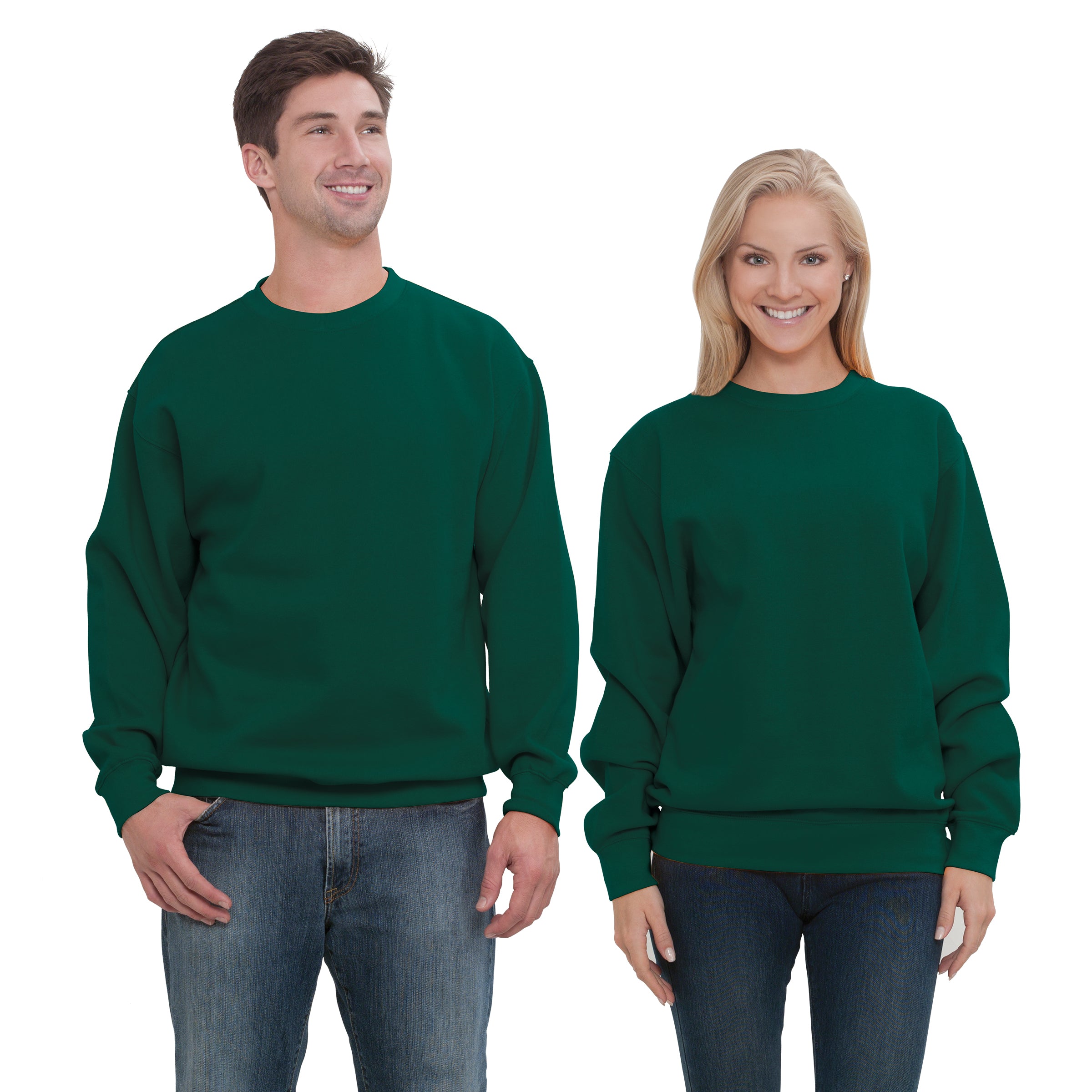 Premium Unisex Cotton Blend Fleece Crewneck Sweatshirt - Durable, Pill-Resistant, Comfort Fit