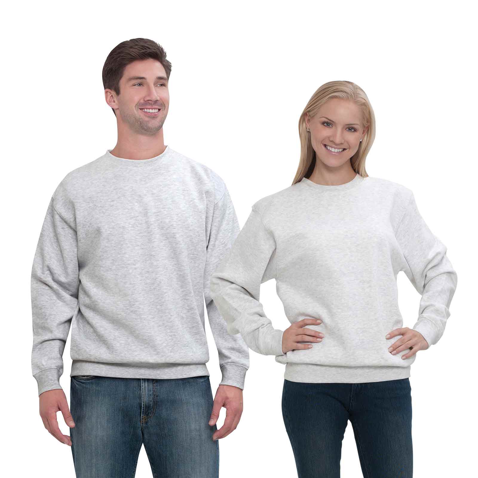 Premium Unisex Cotton Blend Fleece Crewneck Sweatshirt - Durable, Pill-Resistant, Comfort Fit