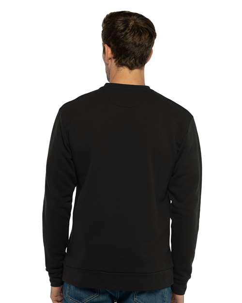 Next Level Unisex Santa Barbara Pocket Crewneck Fleece Sweatshirt with Pouch