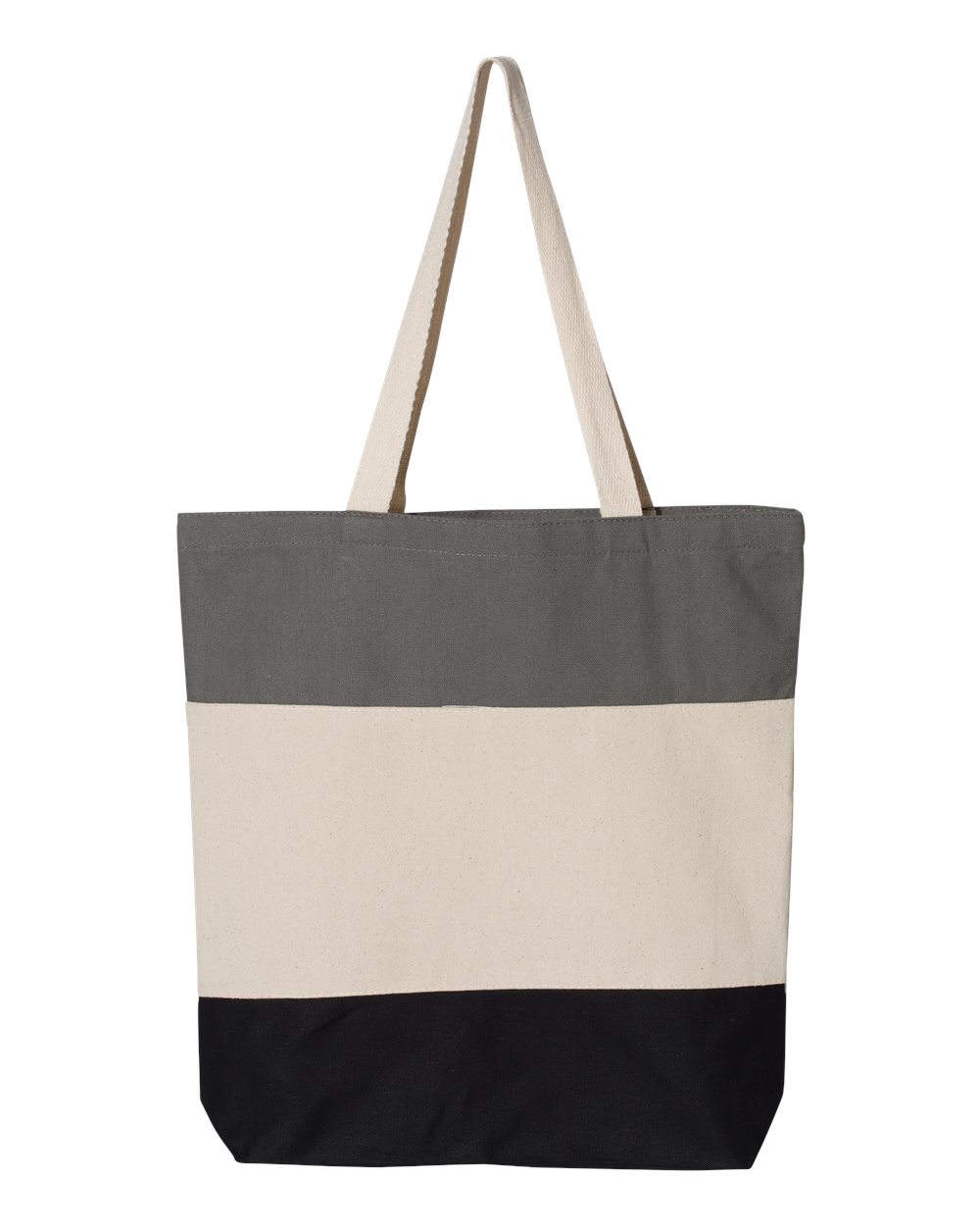 Q-Tees 11L Tri-Color Heavy Cotton Canvas Tote Bag