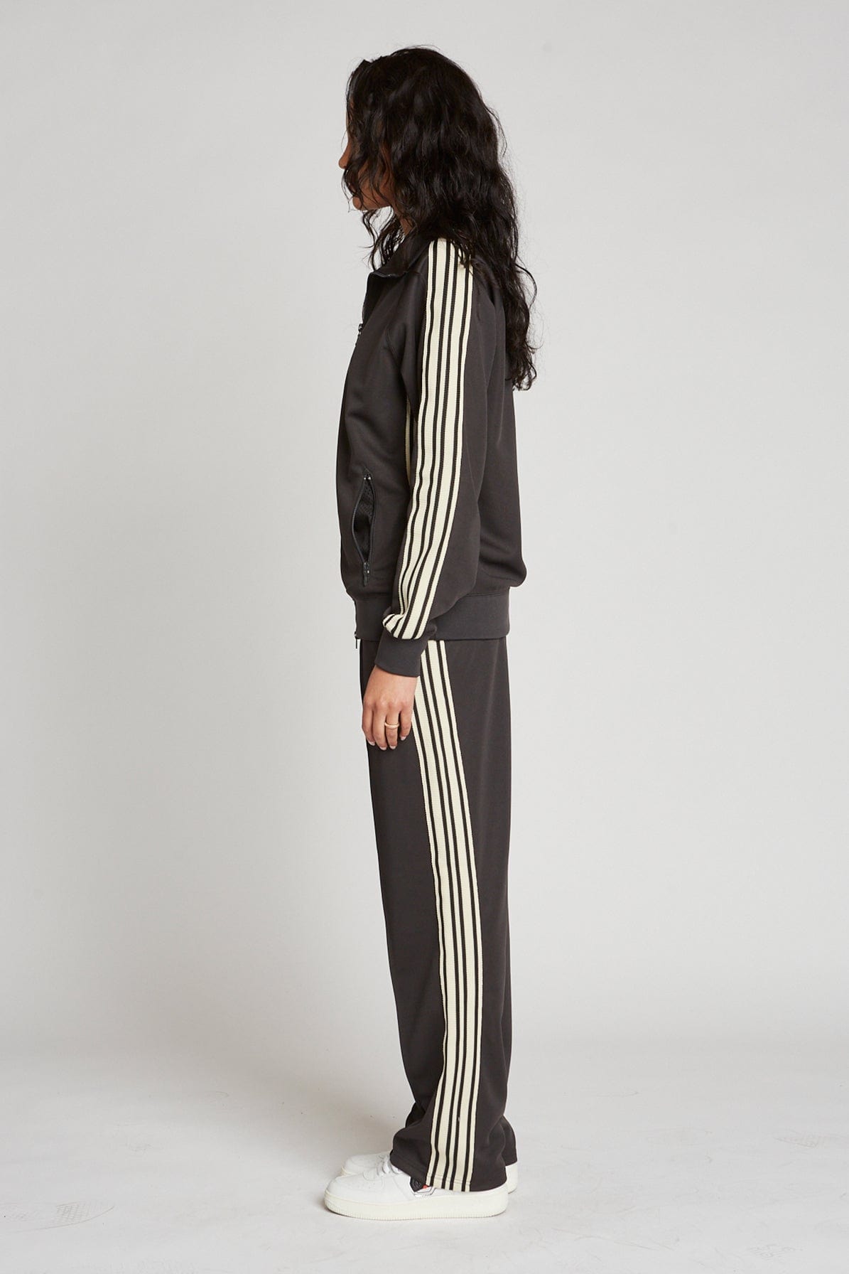 Premium Heavyweight Polyester Track Jacket with Custom Knit Taping and Two-Way Zipper