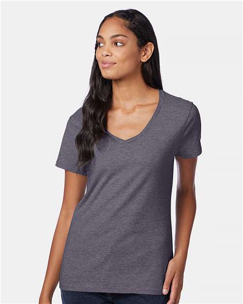 Hanes Women's Perfect-T V-Neck T-Shirt: Soft Ring-Spun Cotton, Feminine Fit