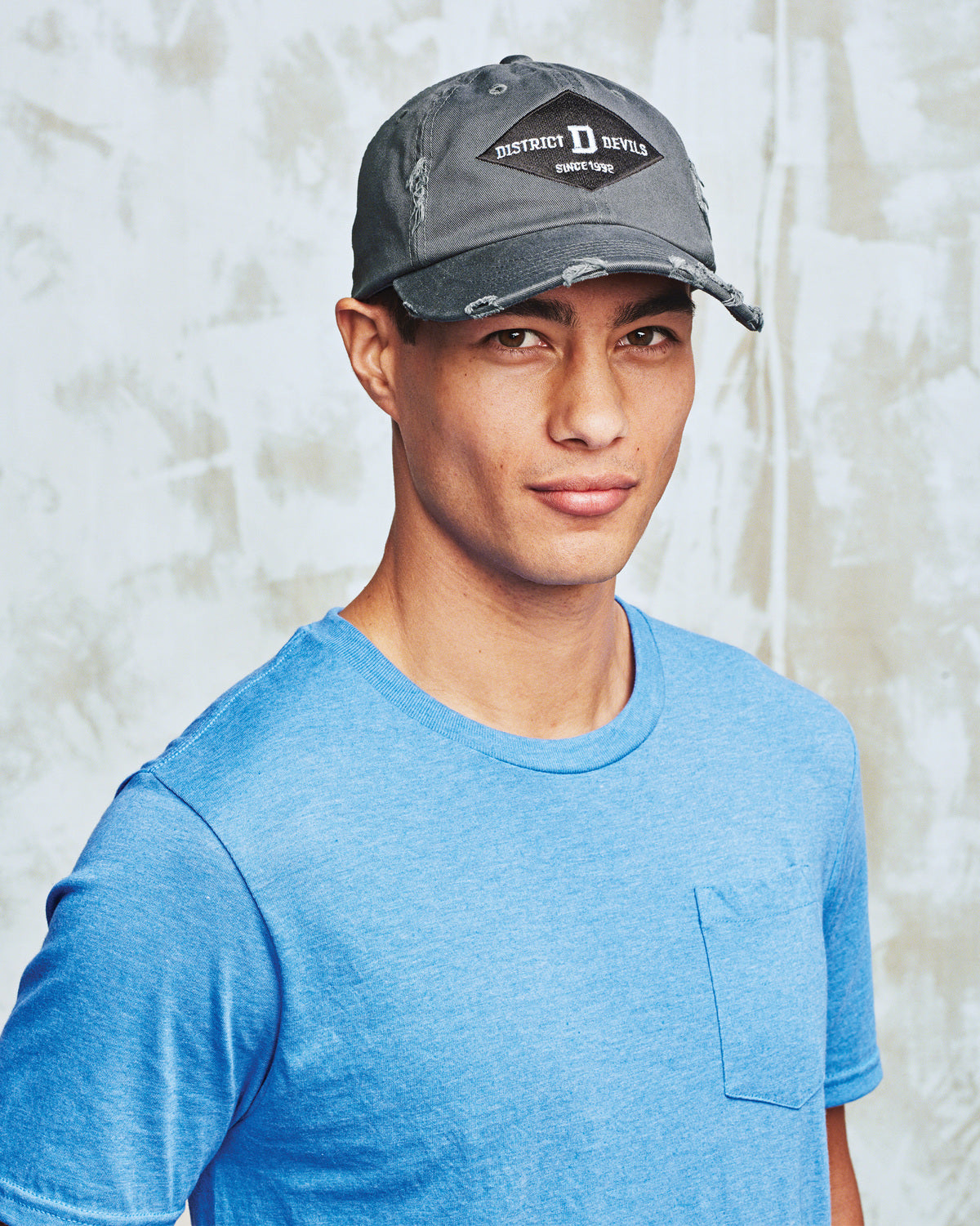 District Distressed Low-Profile Cotton Twill Cap with D-Ring Closure