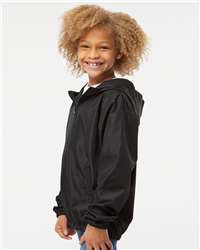 Youth Lightweight Windbreaker Full-Zip Jacket Water-Resistant Mesh-Lined Hood