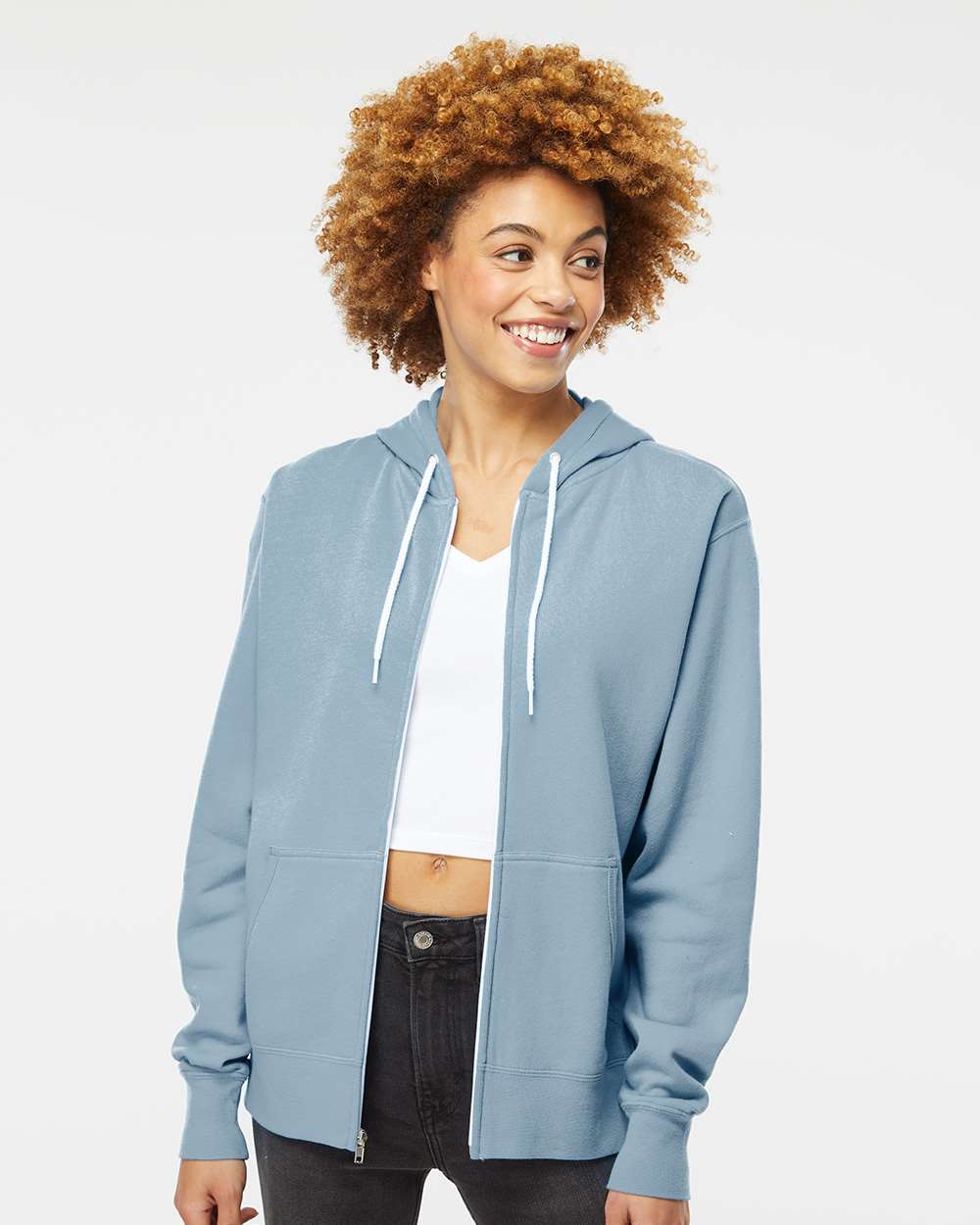 Independent Trading Co. Unisex Lightweight Full-Zip Hooded Fleece Sweatshirt