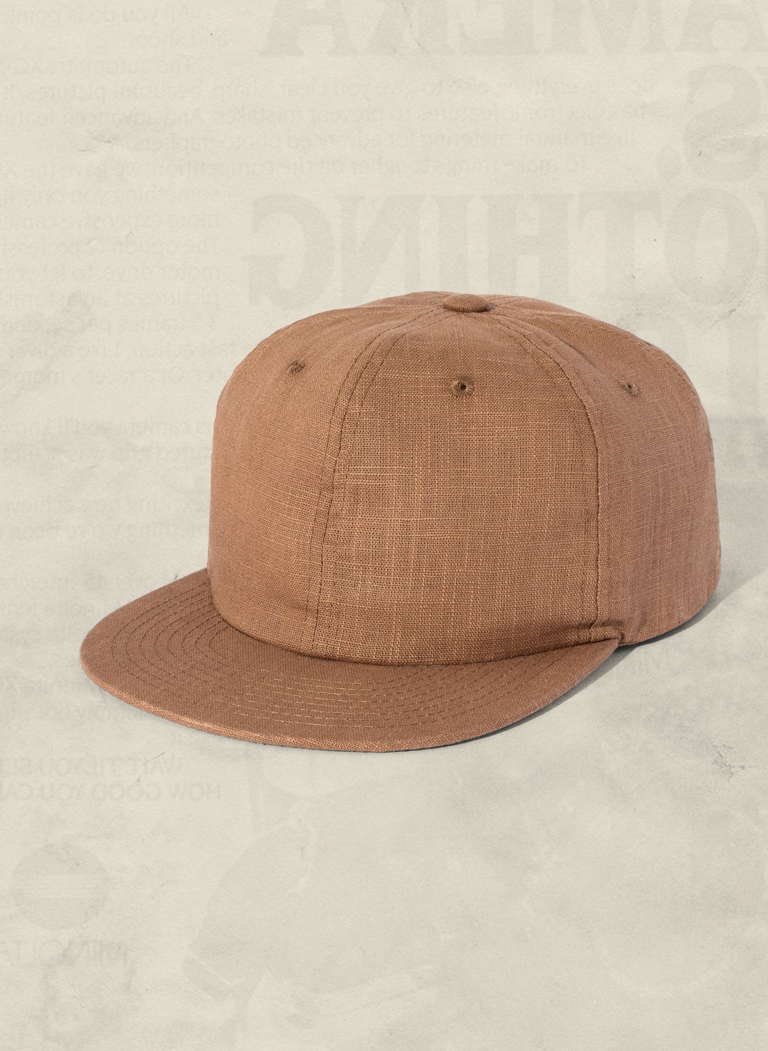 Unstructured Hemp-Cotton Field Trip Hat with Brass Strap Vintage Workwear