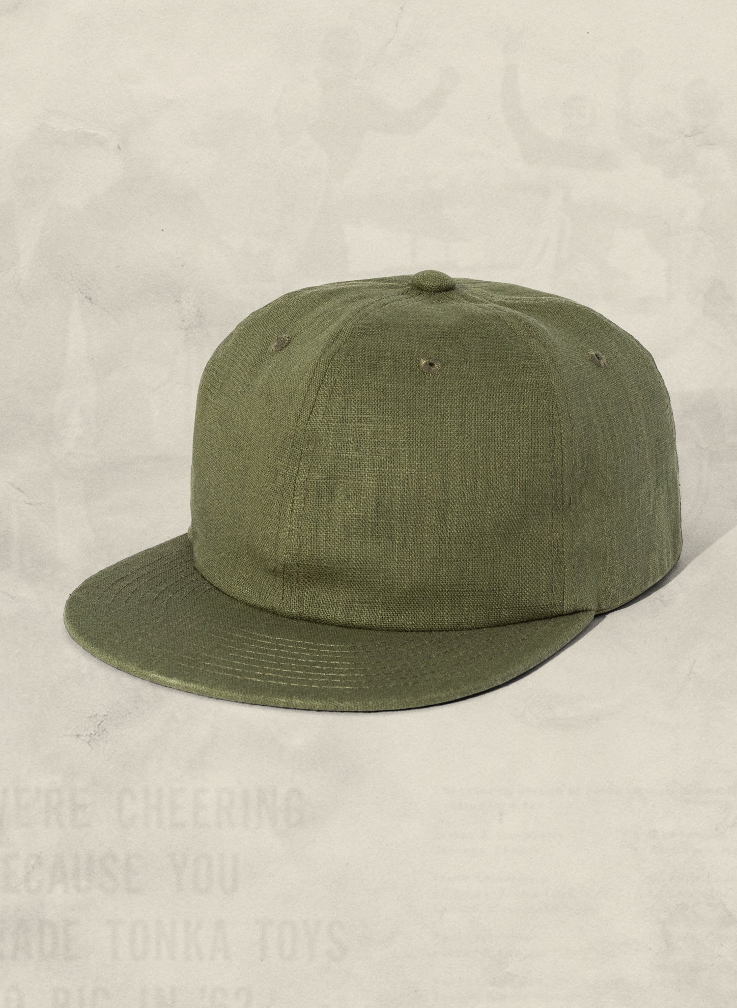 Unstructured Hemp-Cotton Field Trip Hat with Brass Strap Vintage Workwear