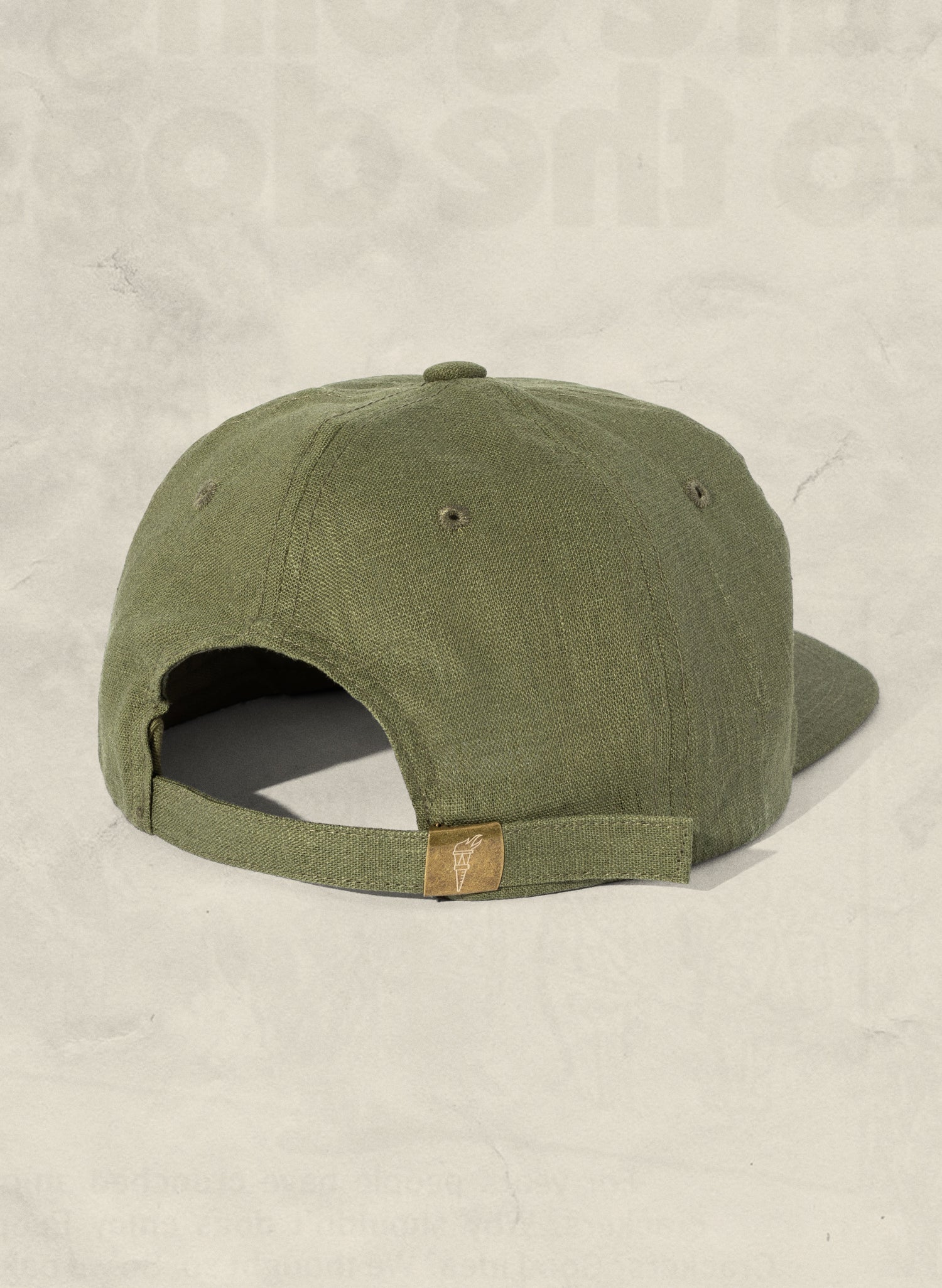 Unstructured Hemp-Cotton Field Trip Hat with Brass Strap Vintage Workwear