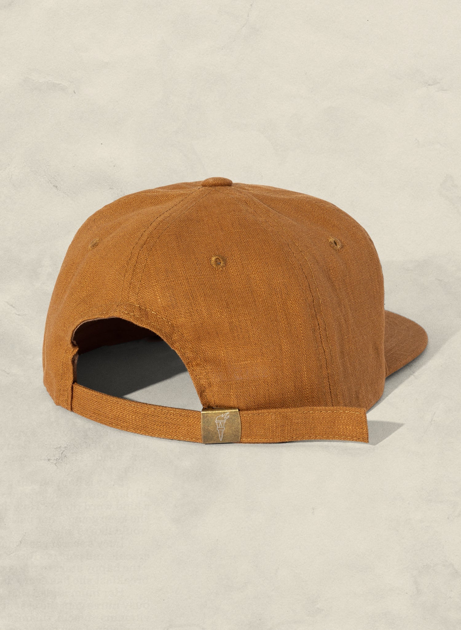 Unstructured Hemp-Cotton Field Trip Hat with Brass Strap Vintage Workwear