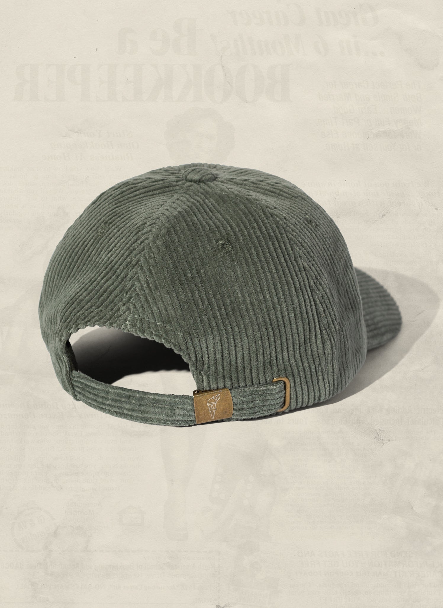 Corduroy Unstructured Dad Hat with Curved Brim and Brass Clasp