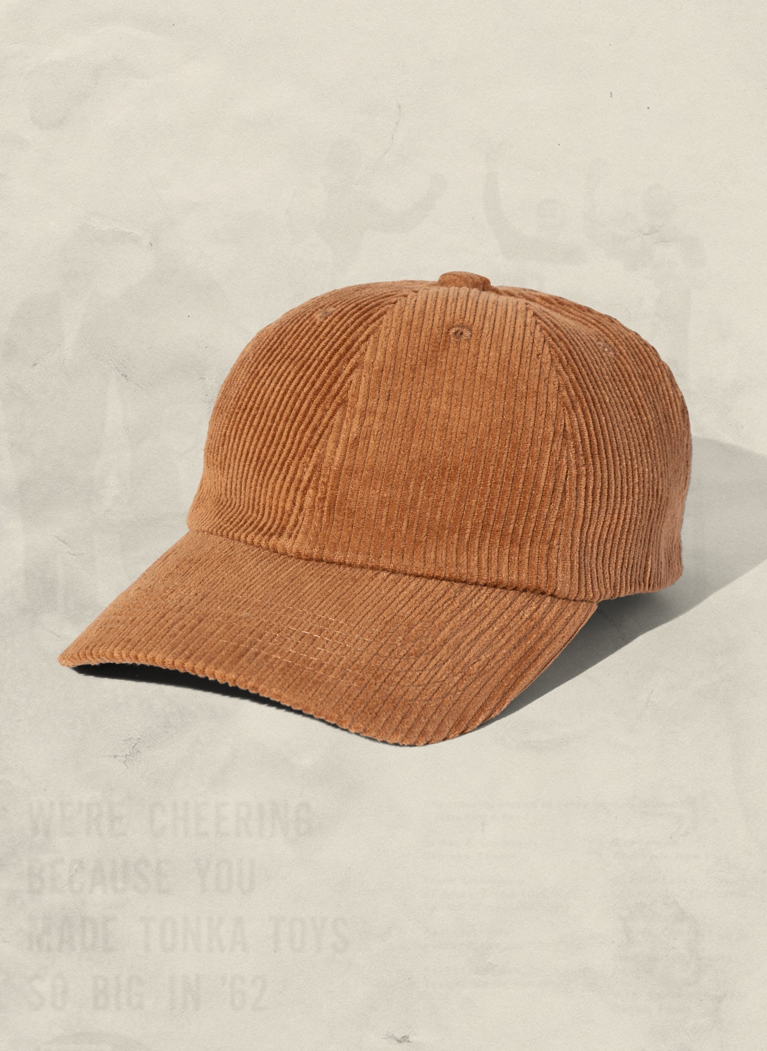Corduroy Unstructured Dad Hat with Curved Brim and Brass Clasp