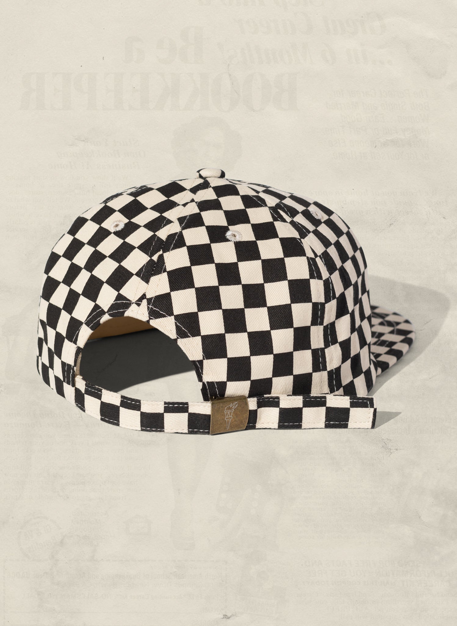Checkerboard Field Trip Brushed Cotton Twill 5-Panel Adjustable Hat