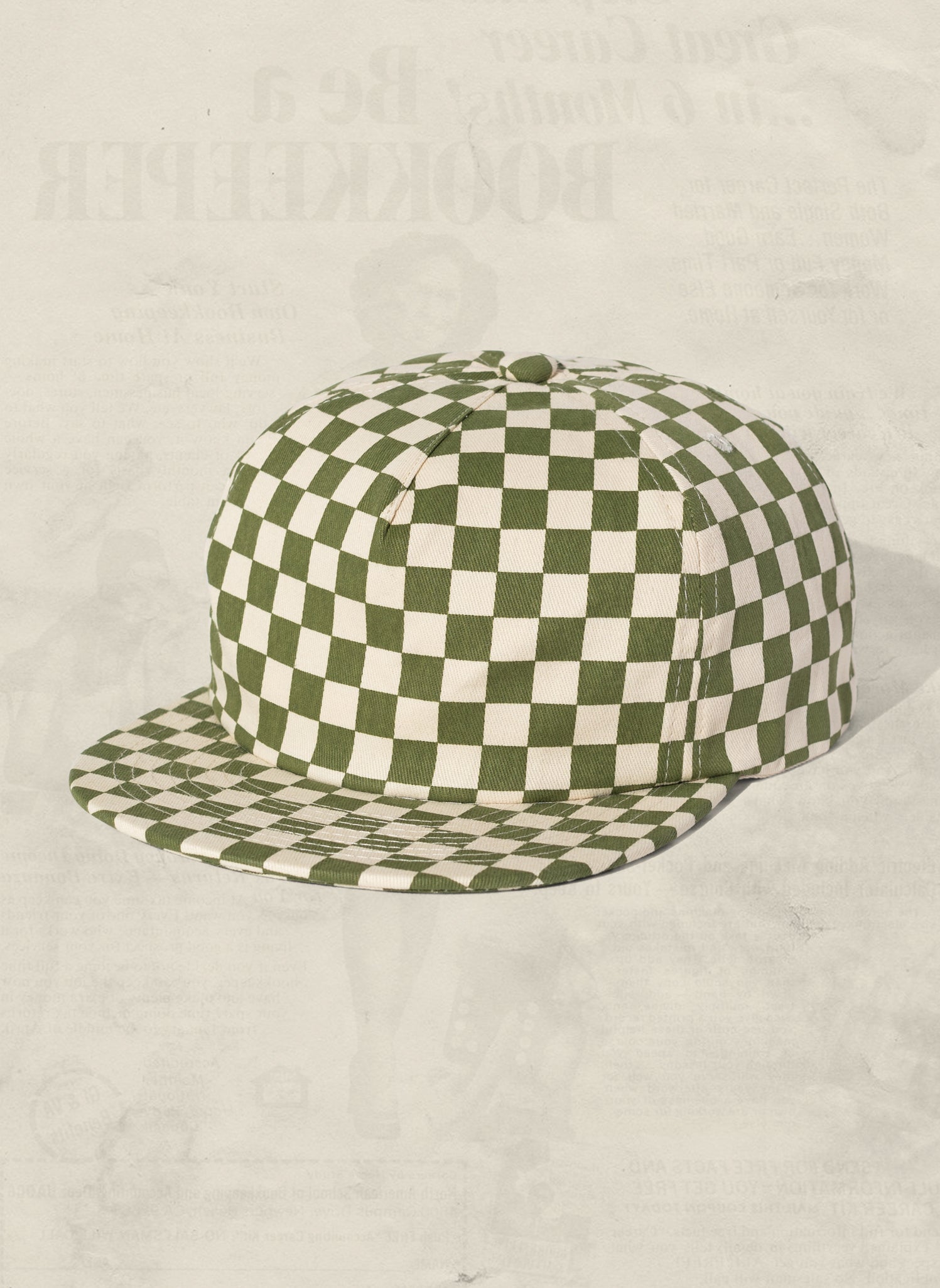 Checkerboard Field Trip Brushed Cotton Twill 5-Panel Adjustable Hat