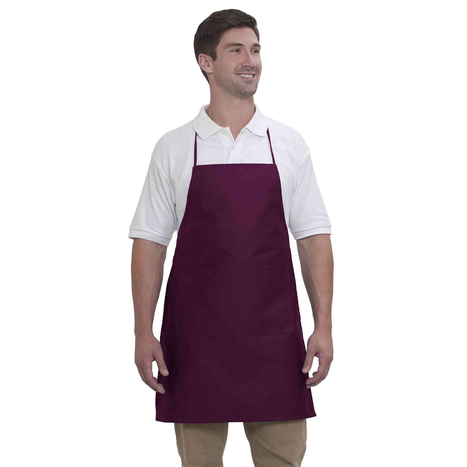 OTTO Full-Length Adjustable Bib Apron with Two Front Pockets