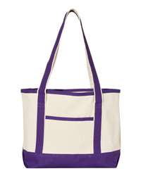 Q-Tees 34.6L Heavy Canvas Deluxe Tote Bag with Pockets