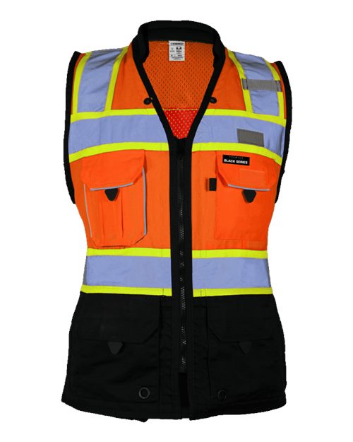 Kishigo Women's Heavy Duty Surveyors Vest Premium Black Series