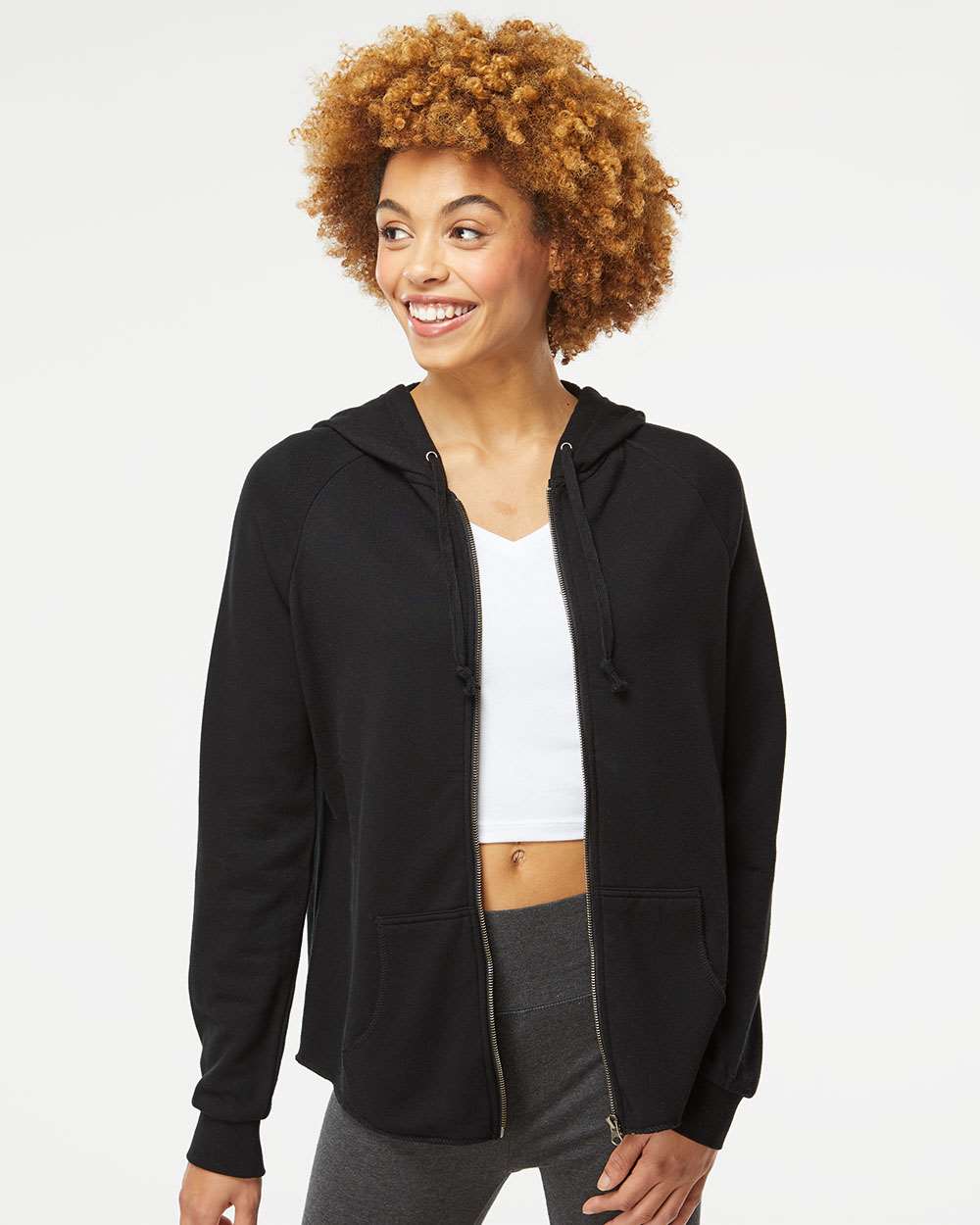 Women's California Wave Wash Full-Zip Hooded Sweatshirt Lightweight