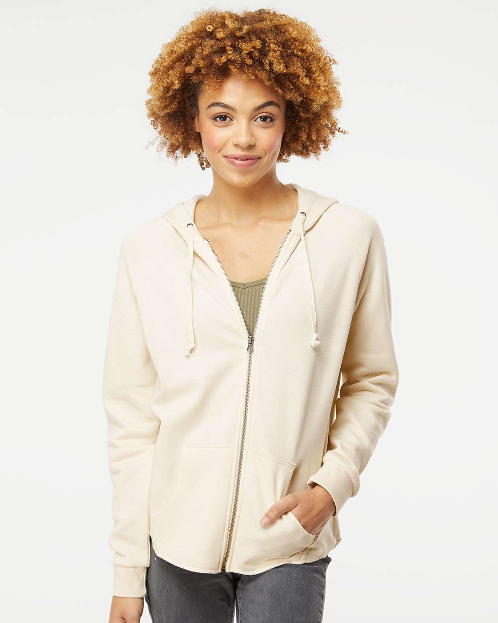 Women's California Wave Wash Full-Zip Hooded Sweatshirt Lightweight