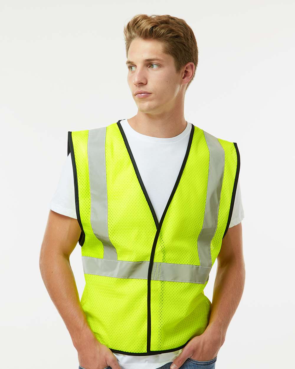 Kishigo Unisex High Visibility Reflective Mesh Safety Vest with Hook-and-Loop Closure