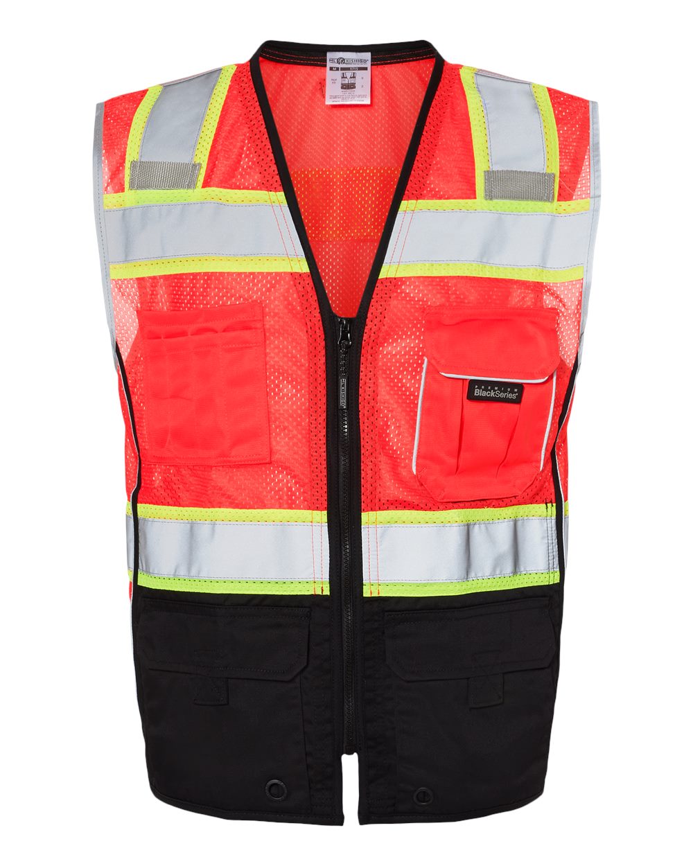 Kishigo Premium Black Series Black Bottom High-Visibility Class 2 Safety Vest