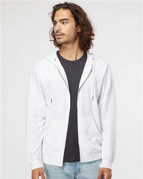 Unisex Icon Lightweight Loopback Terry Full-Zip Hooded Sweatshirt Slim Fit