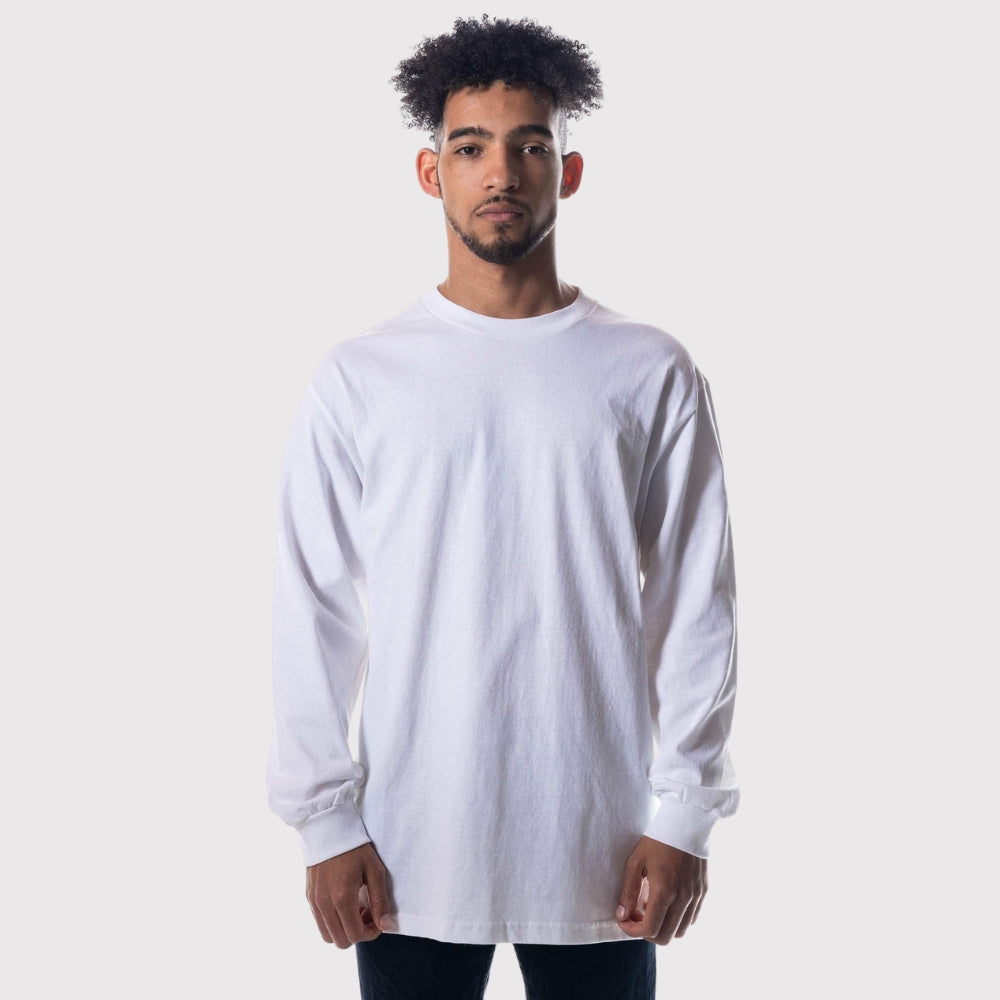 Men's Heavyweight Open-End Cotton Long Sleeve Tee | Durable Classic Fit Shirt