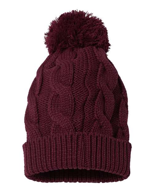 Richardson Chunk Twist Cuffed Beanie with Pom-Pom and Slouch