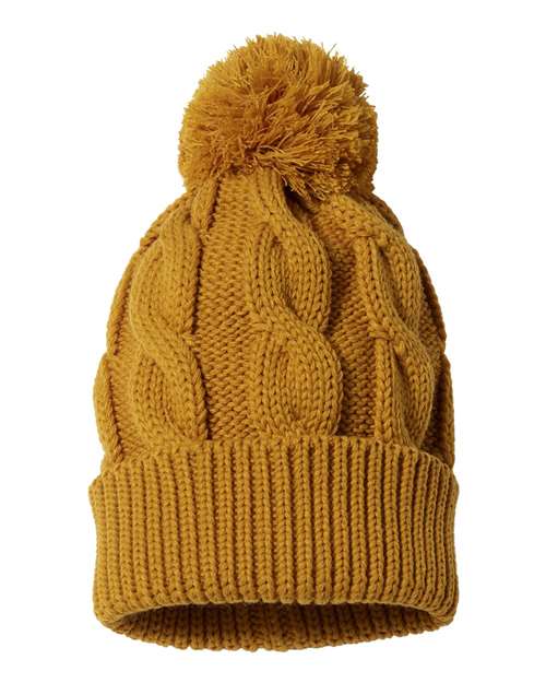 Richardson Chunk Twist Cuffed Beanie with Pom-Pom and Slouch