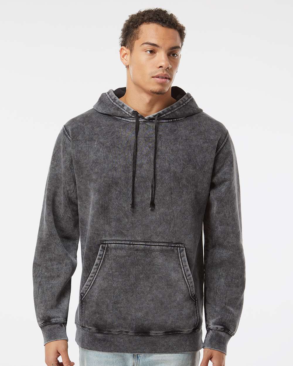 Unisex Midweight Mineral Wash Hooded Sweatshirt Vintage Soft Classic Fit