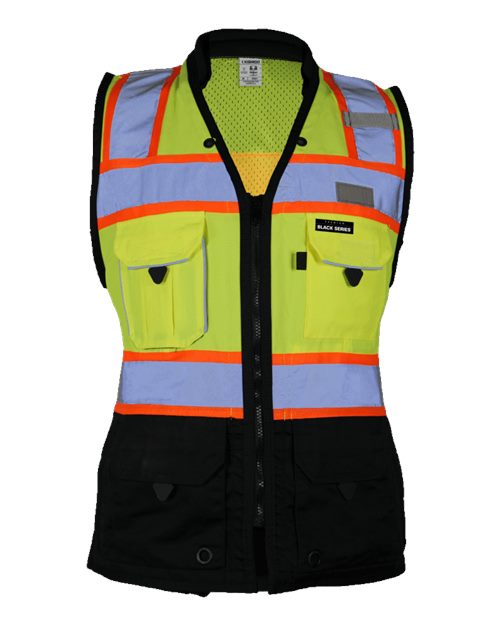 Kishigo Women's Heavy Duty Surveyors Vest Premium Black Series
