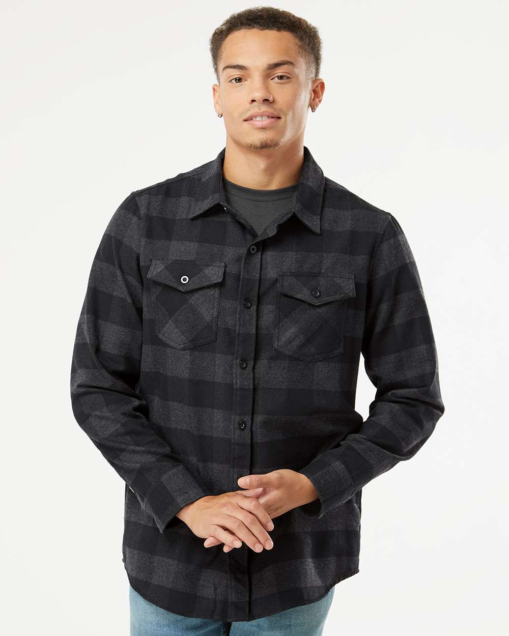Independent Trading Co. Unisex Heavyweight Plaid Button-Down Flannel Shirt