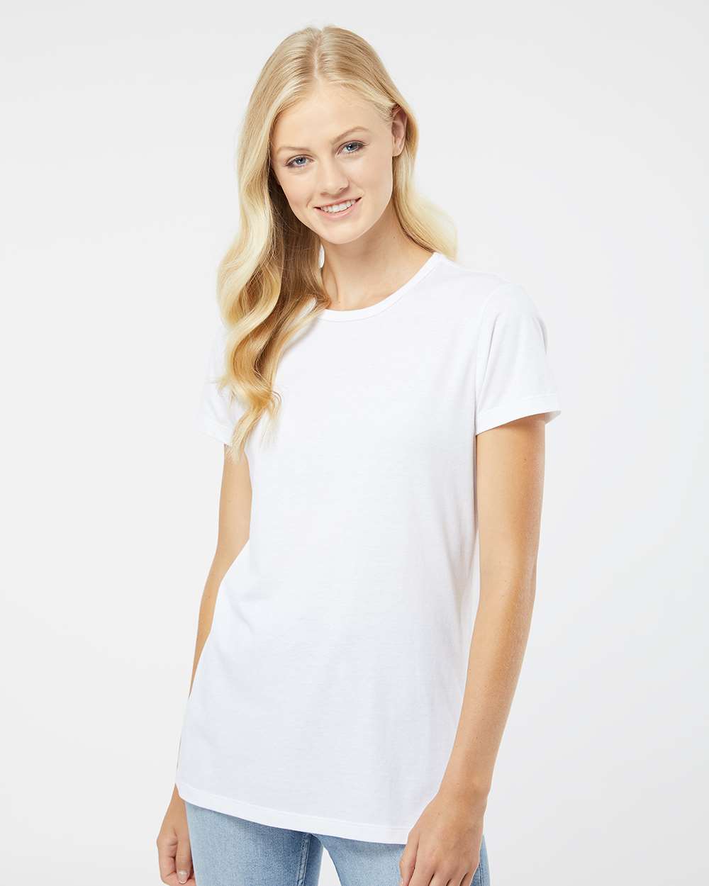 Women's RecycledSoft™ Organic Cotton Blend Crewneck T-Shirt Pre-Shrunk Fit